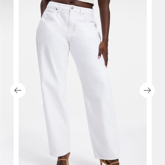 NWT Good American White 90’s Loose Straight Mid Rise Jeans Size 18 - Picture 2 of 13